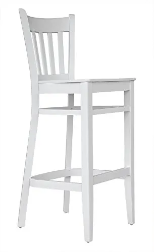 Barhocker Barstuhl Tresenhocker Holz Buche Sitzhöhe 78cm für Bistro Cafe Küche, weiß, fertig montiert. Belastbarkeit 150 kg *TB002