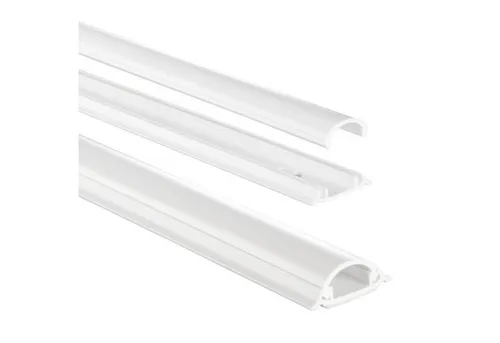 Hama Kabelkanal halbrund, selbstklebend - Weiß, 100 cm - Kabelkanal für eine saubere Kabelführung, selbstklebend und überstreichbar, ideal für Wand- und Fußbodenmontage.