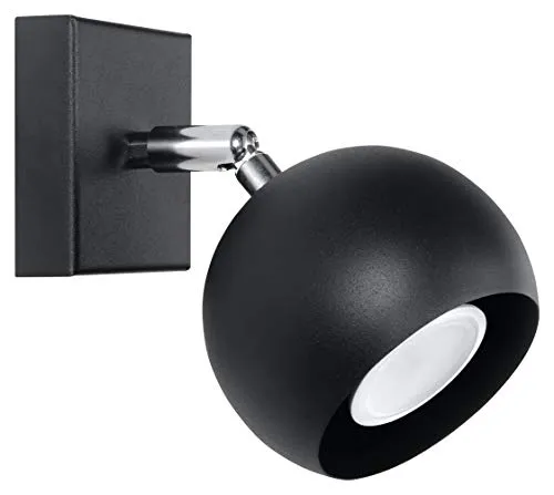 Kinkiet OCULARE czarny - Dimmbar Wandlampe - Moderne Wandleuchte in Schwarz, dimmbar für individuelle Lichtstimmungen, ideal für Innenräume. Breite und Länge je 15 cm, Höhe 10 cm, aus Metall mit GU10 Sockel.