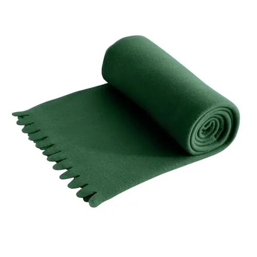 wometo Wave Fleecedecke 120x160 cm - Oeko-TEX ca. 300g weiche Fleece Decke mit Wellenrand Anti-Pilling grün