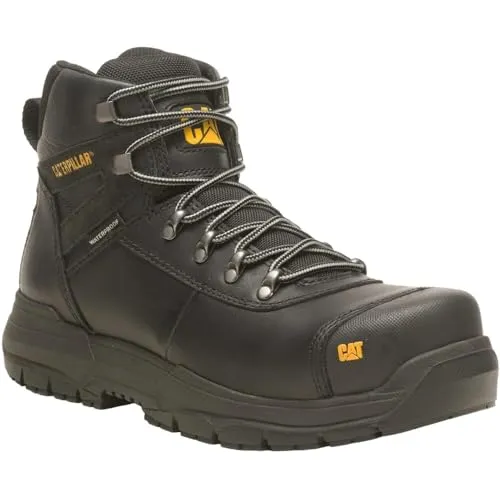 Caterpillar Herren Pneumatic 2.0 Sicherheitsstiefel, Schwarz, 42 EU - Wasserdichte Wanderschuhe aus Vollnarbenleder mit 100 % recyceltem Futter und probiotischer Geruchskontrolle für optimalen Tragekomfort und Langlebigkeit.