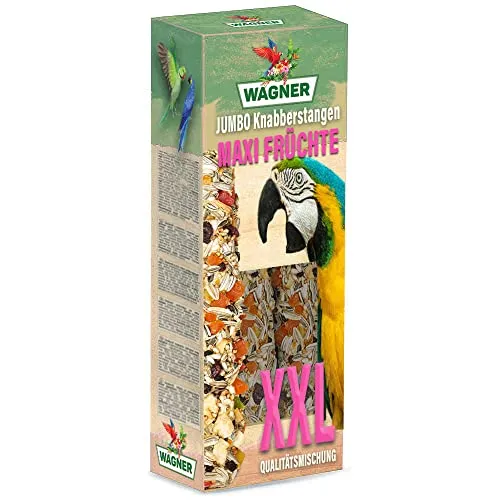 Wagner's | Jumbo-Knabberstangen mit Früchten - 450 g- der Luxussnack für Graupapageien, Amazonen, Kakadus & Aras