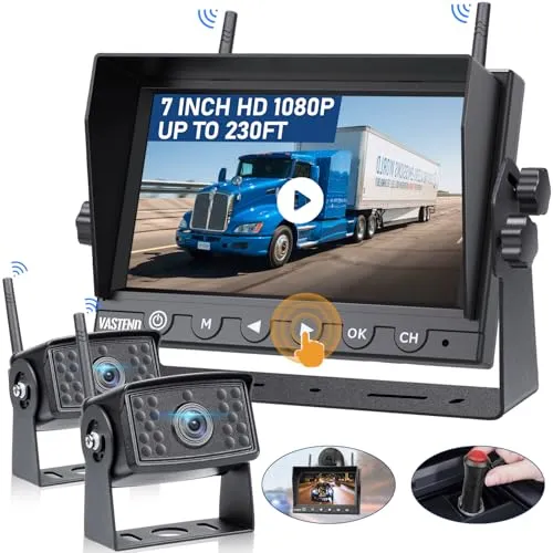 VASTEND Kabelloses Rückfahrkamera Set mit 7'' Monitor und 150° Weitwinkel