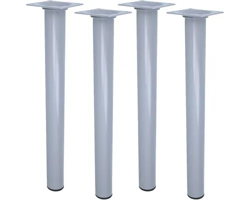 MS Beschläge Möbelstempel 4er Set 400mm - Möbelbeine in Silber - Zubehör für Möbel: Robuste Möbelstützen aus Stahl mit Höhenverstellbarkeit und einfacher Montage, ideal zur Aufwertung Ihrer Möbel.