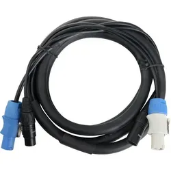 Pronomic Stage PPD-2.5 Hybridkabel Powerplug/DMX - Hybridkabel für Strom und DMX-Signal, ideal für saubere Setups ohne Kabelsalat. Mit Powercon und XLR-Steckern, 2,5 m lang, perfekt für Lichteffekte.