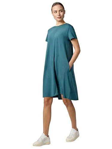 Ragwear Shirtkleid Chickie Damen Sommerkleid in Grün, Größe L (40) - Leichtes Sommerkleid aus elastischem Material-Mix, ideal für warme Tage. Mit asymmetrischem Saum und praktischen Eingrifftaschen für einen lässigen Look.