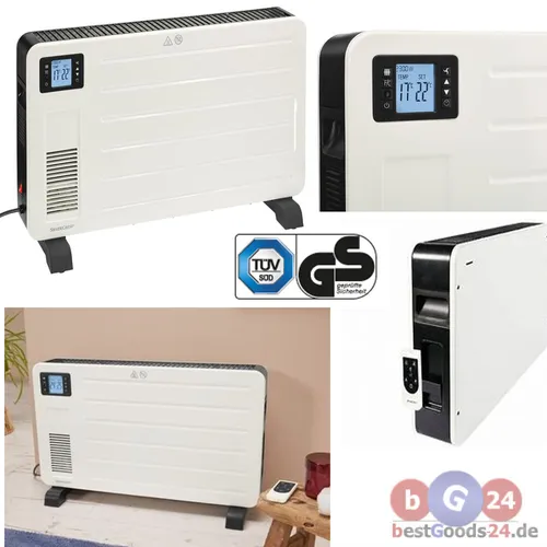 Heizung elektrisch Konvektor 2300W Fernbedienung LCD Gebläse Timer Turbo