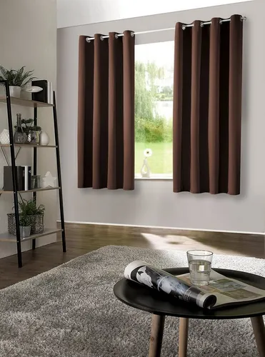heimtexland ® Thermo-Verdunklungsgardinen 145x135 cm in braun von Heimtexland