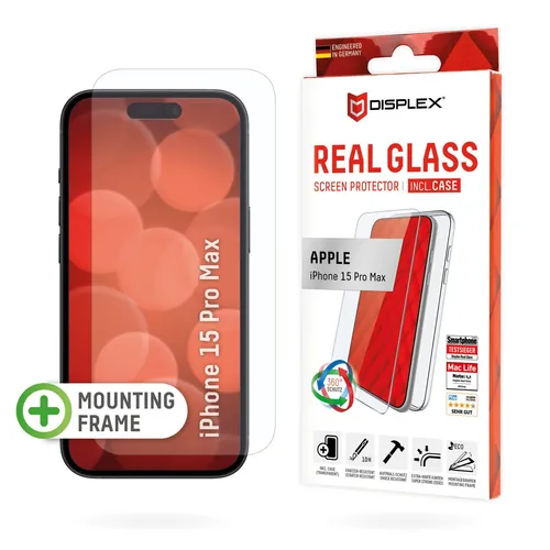 DISPLEX Panzerglas + Schutzhülle für Apple iPhone 15 Pro Max