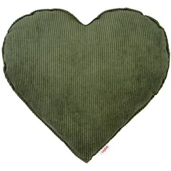 beties Herzkissen Grün 35x40 cm – Kuscheliges Dekokissen in grün von beties Heimtextil