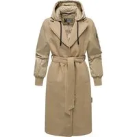 Marikoo Damen Winterjacke Tjadee, 2XL, beige - Funktionsjacke in elegantem Design mit abnehmbarer Kapuze und glänzendem Innenfutter – ideal für kalte Tage und vielseitig kombinierbar.