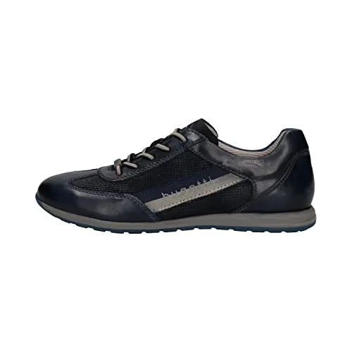 Bugatti Thorello - Dunkelblau Leder Größe 44 - Sneaker für Herren aus hochwertigem Glattleder mit Hand-Finish-Effekt, ideal für lässige und smart-casual Outfits. Die herausnehmbare Innensohle sorgt für individuellen Komfort.