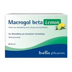 MACROGOL beta Lemon 50 St - Pulver zur Einnahme - Arzneimittel zur Linderung von Verstopfung, rezeptfrei erhältlich und mit erfrischendem Zitronengeschmack für eine angenehme Einnahme.