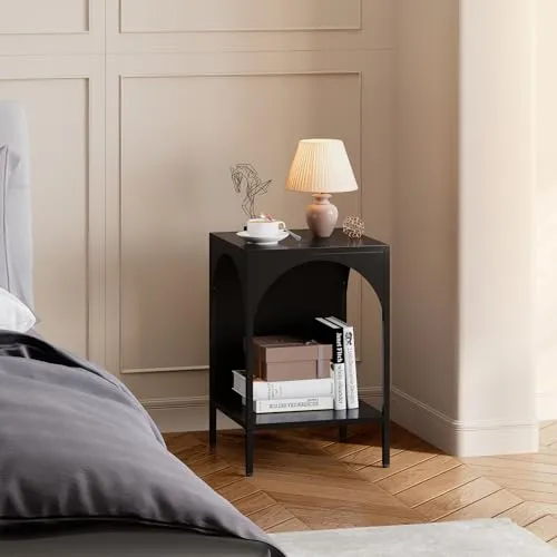 [en.casa] Standregal Akaa – Vielseitiges Dekoregal mit 2 Ablagen - Standregal für Wohnzimmer, Büro oder Schlafzimmer, mit 2 stabilen Ablagen für Bücher und Deko. Elegantes Design passt zu jedem Einrichtungsstil und dient auch als praktischer Beistelltisch.