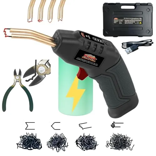 MAUK® Akku Kunststoff Schweißgerät 40W | 4000 mAh Lithium-Ionen - Schweißgeräte für Kunststoffreparaturen, kabellos und mobil für flexibles Arbeiten. Ideal für Auto, Garten und Hobby – für stabile, dauerhafte Verbindungen!