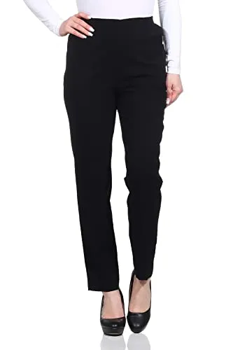 Sockenhimmel Damen Basic Schlupfhose Classic Freizeithose leichte Stretchhose (27, Schwarz)