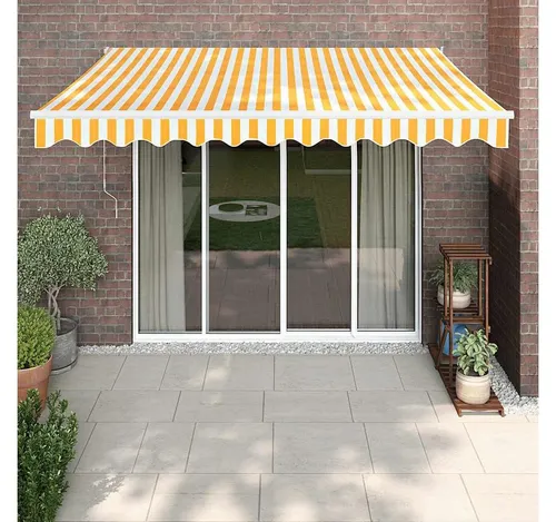 furnicato Markise Elektrische 3 x 2,5 m Gelb und Weiß mit Fernbedienung (1-St)