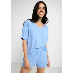 LSCN by LASCANA Shorty (2 tlg) mit Zierknopfleiste an der Hose blau 48/50