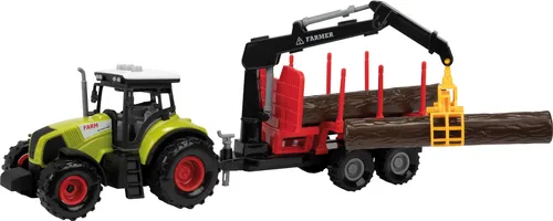 Toi-Toys Traktor mit Anhänger und Holztransporter