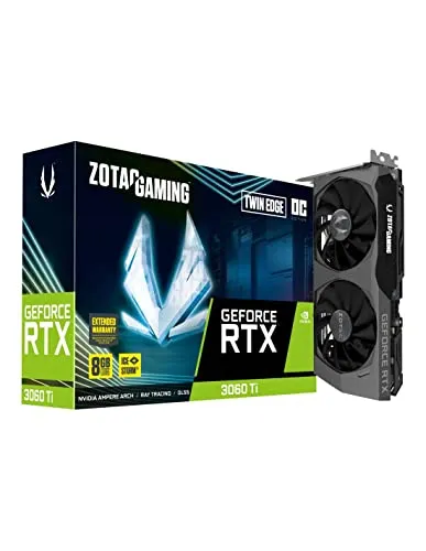 ZOTAC GAMING GeForce RTX 3060 Ti Twin Edge OC LHR - Grafikkarten mit 8 GB GDDR6 für intensives Gaming, basierend auf NVIDIA Ampere Architektur für ultra-hohe Grafiktreue und Unterstützung von DirectX 12 Ultimate.