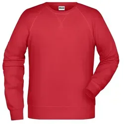 Sweatshirt Raglanärmel JN8022 - James & Nicholson in Rot S - Arbeits- & Schutzkleidung: Klassisches Sweatshirt mit Raglanärmeln, aus strapazierfähigem Material, ideal für den täglichen Gebrauch und sportliche Aktivitäten.