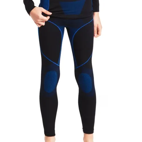 Gomati Kinder Thermo Hose Seamless Funktionswäsche schnelltrocknend - Blau - 146-152