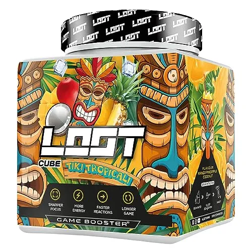 LOOT LOOT® Game Booster mit Koffein - Aminosäuren für Gamer, steigert Konzentration und Energie mit 200mg Koffein und 20 Vitaminen für langanhaltenden Fokus und optimale Gaming-Performance.