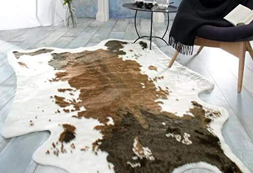 Wohnen & Accessoires GmbH & Co. KG Kuhfellteppich aus Kuhfell-Imitat, Kunstfell Groß 145x205cm - Braun