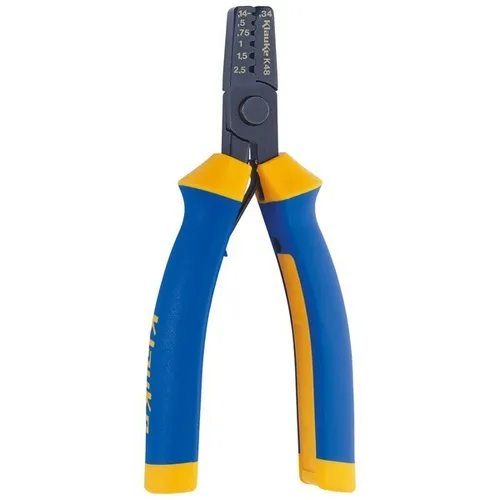 Klauke Presswerkzeug K48 für Aderendhülsen - Präzises Presswerkzeug für Aderendhülsen, mit ergonomischen Handgriffen und federunterstützter Werkzeugöffnung für müheloses Arbeiten.
