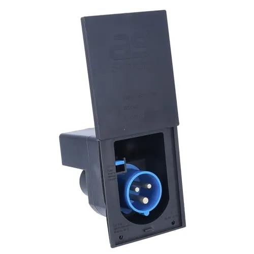 CEE-Caravan-Einspeisungsstecker 230V/16A - Schwarz - Steckdosen & Zubehör: Robuster CEE-Einspeisungsstecker mit IP44-Schutz für sichere Stromversorgung beim Camping. Made in Germany, ideal für Outdoor-Abenteuer.