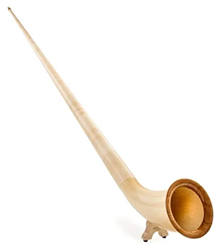 Lechgold Alphorn Deluxe F 360 cm 3-teilig - Blechblasinstrumente, 3-teiliges F-Horn aus Fichte mit hoher Stabilität, ideal für Profis und Amateure. Inklusive Holzmundstück und gold-eloxierten Verbindungsbuchsen für beste Klangqualität.
