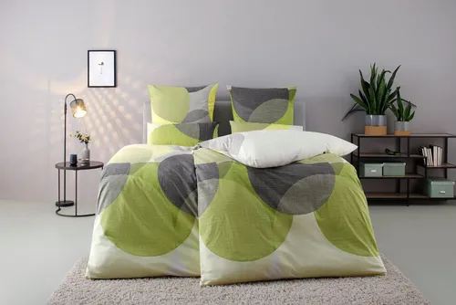 BIERBAUM Bettwäsche Carla 135x200/155x220 cm in grün von Bierbaum