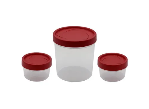 Engelland Vorratsdose Gewürzdosen Set mit Schraubdeckel, Kunststoff, (Vorteils-Set, 3-tlg., stapelbar), Plastikdose, BPA-frei, lebensmittelecht, rund