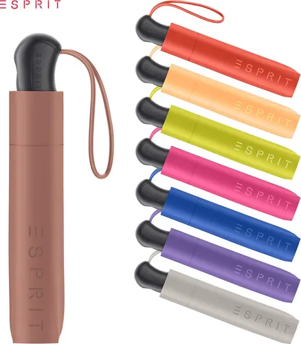Esprit Damen Regenschirm Taschenschirm Easymatic - Kompakter, winddichter Taschenschirm mit Auf-Zu-Automatik in modernem Orange, ideal für Damen. Leicht und handlich mit nur 340 g - perfekt für unterwegs!