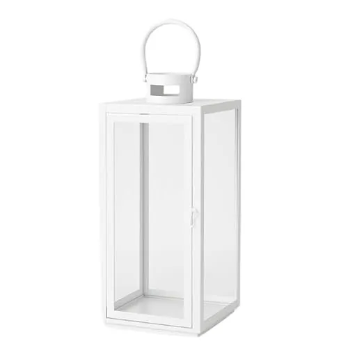 Laterne 9,5 x 10,5 x 28cm - Metall Gartenlaterne für Innen und Außen - Vielseitige Deko-Laterne aus robustem Edelstahl mit elegantem Lichtspiel. Ideal für Wohnzimmer, Garten oder Balkon – wetterfest und ganzjährig nutzbar.