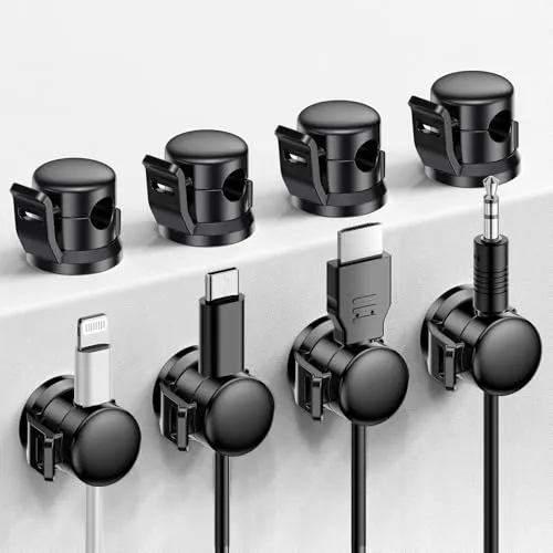 LOTUNY 8 Stück Kabelhalter, Kabelorganisator, Kabel glatt verstellbar selbstklebend Kabelhalter für Kabelmanagement, Telefon-USB-Ladegerät-Kabelhalter für Zuhause, Büro, Auto, Wand, Schreibtisch