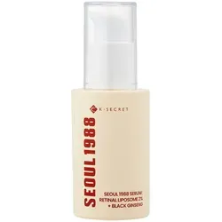 K-Secret Seoul 1988 Serum: Retinal Liposome 2% + Black Ginseng - Hochwirksames Serum zur Unterstützung der Hauterneuerung mit 2% Retinal-Liposomen und schwarzem Ginseng. Ideal für reife Haut, verbessert das Hautbild und sorgt für ein strahlendes Aussehen. 30ml für intensive Pflege.