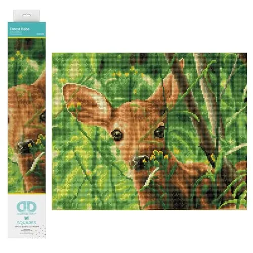 Diamond Dotz DQ9-010 Squares Forest Babe, ca. 33 x 41 cm groß, Diamond Painting, Malen mit Diamanten, funkelndes Bild zum Selbstgestalten, für Kinder und Erwachsene