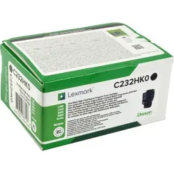 Lexmark Toner C232HK0 schwarz - Originaltoner für bis zu 3.000 Seiten, kompatibel mit Lexmark Druckern für brillante Ausdrucke
