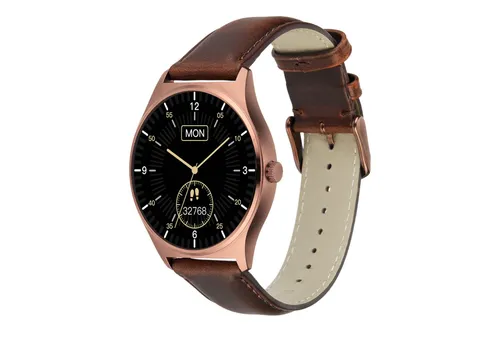 Produktbild XLYNE QIN XW PRO Herren Smartwatch (4 cm/1,22 Zoll, iOS und Android) Männer Smartwatch mit Echtlederarmband, Edelstahl Gehäuse, 3 teilig: Uhr, Armband, Ladekabel, Puls- & Blutdruck, Anruf- & Nachrichtenanzeige, 100 Std Akku
