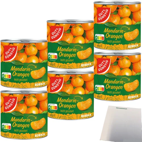 GutGünstig Mandarin-Orangen Mandarinen leicht gezuckert kernlos 6x312g usy Block