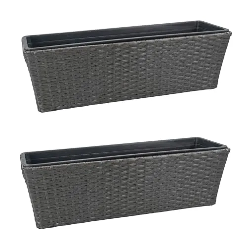 Balkonkasten in Rattan-Optik 60 cm | 11 Liter Fassungsvolumen