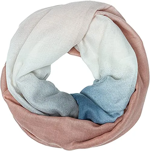 Caspar SC508 Damen Loop Schal mit Farbverlauf, Farbe:rosa blau, Größe:One Size