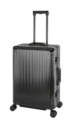 Travelhouse Hartschalen-Trolley Tokyo – Robuster Aluminium-Koffer mit 4 Rollen - Koffer aus 100% eloxiertem Aluminium, extrem stabil und leicht mit 66L Volumen. Ideal für Reisen, ausgestattet mit TSA-Schlössern und ergonomischem Teleskopgriff.