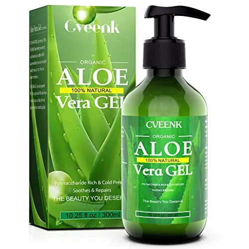 Aloe Vera Gel 99.75% Bio, 300ml Aloe Vera Gel 100% NATÜRLICH für Gesicht Haare Körper, Aloevera 100 Prozent Naturkosmetik für Trockene, Strapazierte, Empfindliche Haut & Sonnenbrand - After Sun