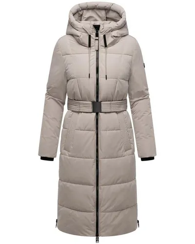 Navahoo Steppmantel Herbstnebel 14 langer Damen Wintermantel mit Taillengürtel