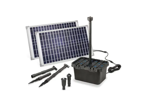 esotec Teichfilter 50/1700 Solar Unterwasserfilter-Set Pumpe 1700l/h Module 2x25Wp 100904