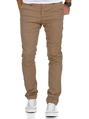 REPUBLIX Herren Regular Slim Stretch Chino Hose Fit R7009 Beige W38/L32