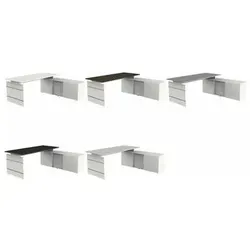 kerkmann Komplett-Arbeitsplatz Form 4, weiß/graphit von Kerkmann