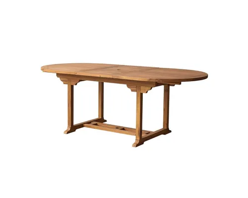 Tikamoon Ovaler Gartentisch aus Akazienholz Capri 160 - Der ovalen Gartentisch Capri aus FSC®-zertifiziertem Akazienholz bietet Platz für 6-8 Personen und überzeugt durch seine elegante Form. Ideal für gesellige Abende im Freien – mit integriertem Verlängerungsteil für zusätzlichen Platz.